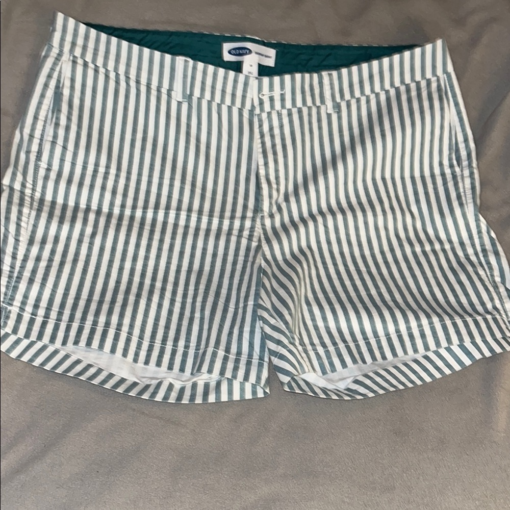 NWOT.  Old Navy Green and White Bermuda Shorts